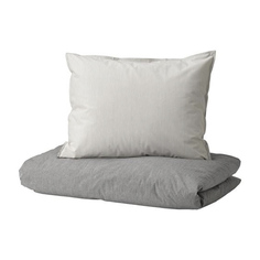 Комплект постельного белья Ikea Blavinda, 3 предмета, 240x220/80x80, серый