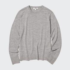 Джемпер Uniqlo Extra Fine Merino Crew Neck, серый