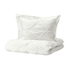 Комплект постельного белья Ikea Trubbtag, 2 предмета, 140x200/80x80, белый