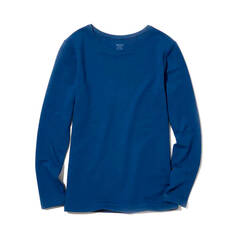 Лонгслив Uniqlo Heattech Extra Warm Cotton Crew Neck Long Sleeved Thermal Top, синий