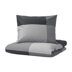 Комплект постельного белья Ikea Brunkrissla, 2 предмета, 140x200/80x80, черный