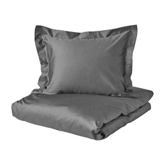 Комплект постельного белья Ikea Luktjasmin, 3 предмета, 240x220/80x80, темно-серый