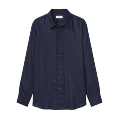 Рубашка Uniqlo Flannel Regular Fit, темно-синий
