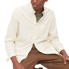 Рубашка Uniqlo Flannel Regular Fit, молочный