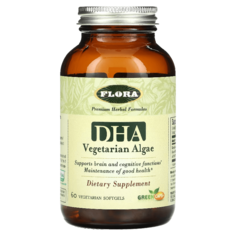 Вегетарианские водоросли DHA Flora, 60 капсул