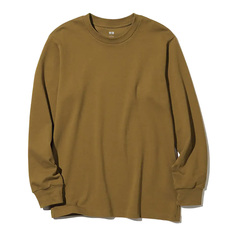 Лонгслив Uniqlo Crew Neck, коричневый