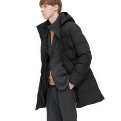 Бесшовное пуховое пальто Uniqlo, черный