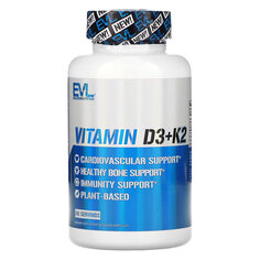 EVLution Nutrition, витамины D3 и К2, 60 вегетарианских капсул