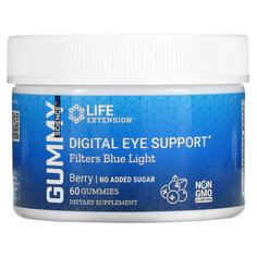 Life Extension, Digital Eye Support, фильтрует синий свет, ягоды, 60 жевательных таблеток