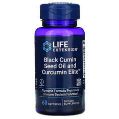 Life Extension, масло из семян черного тмина с Curcumin Elite, 60 капсул