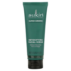 Sukin, Super Greens, детоксифицирующий скраб для лица, 125 мл (4,23 жидк. Унции)