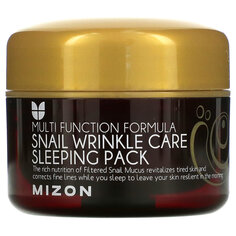 Mizon, Snail Wrinkle Care Sleeping Pack, ночная маска с муцином улитки против морщин, 80 мл (2,70 жидк. унции)