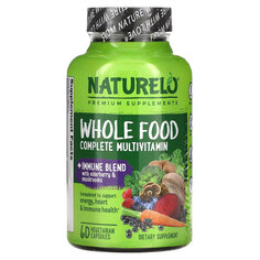 NATURELO, Мультивитаминный комплекс из цельных продуктов и смесь для иммунитета, 60 вегетарианских капсул