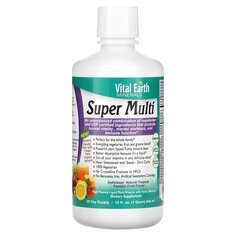 Vital Earth Minerals, Super Multi, мультивитаминная добавка, натуральный вкус тропического мандарина, 946 мл (32 жидк. унции)