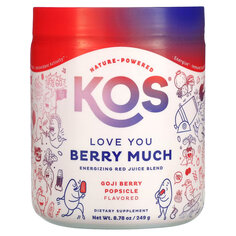 KOS, Love You Berry Much, бодрящая смесь красных соков, эскимо из ягод годжи, 249 г (8,78 унции) Кос