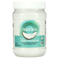 Кокосовое масло Nutiva первого отжима, 858 мл