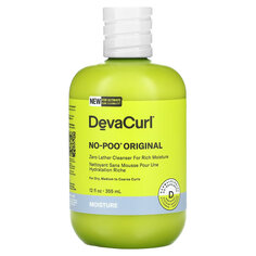 DevaCurl, No-Poo Original, очищающее средство без пены для насыщенного увлажнения, для сухих, средних и жестких локонов, 355 мл (12 жидк. Унций)