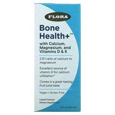 Flora, Bone Health + с кальцием, магнием и витаминами D и K, жидкий, 236 мл (8 жидк. Унций)
