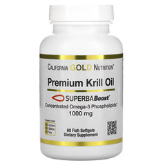 Масло криля премиального качества California Gold Nutrition SUPERBABoost, 1000 мг, 60 капсул