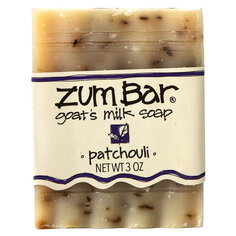 ZUM, Zum Bar, мыло с козьим молоком, пачули, кусок весом 3 унции