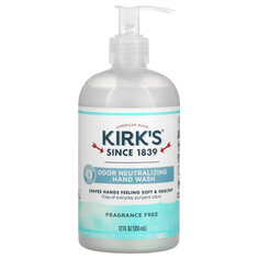 Kirk&apos;s, устраняющее запахи мыло для рук, с нейтральным запахом, 355 мл (12 жидк. унций) Kirk's