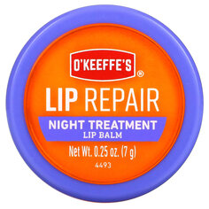 O&apos;Keeffe&apos;s, Lip Repair, ночной уход, бальзам для губ, 7 г (0,25 унции) O'keeffe's