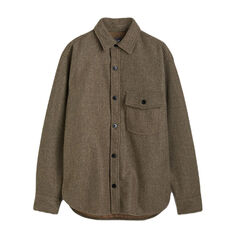 Куртка-рубашка H&amp;M Relaxed Fit Felted, коричневый H&M