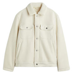 Куртка-рубашка H&amp;M Faux Shearling-lined Trucker, белый H&M