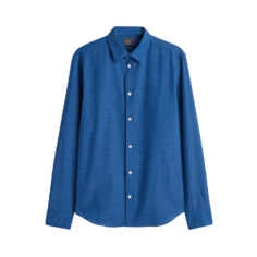 Рубашка H&amp;M Slim Fit Easy-iron, синий H&M
