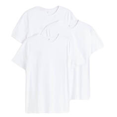 Комплект футболок H&amp;M Slim Fit, 3 предмета, белый H&M