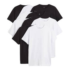 Комплект футболок H&amp;M Regular Fit Crew-neck, 10 предметов, черный/белый H&M
