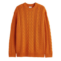 Джемпер H&amp;M Relaxed Fit Cable-knit, оранжевый H&M