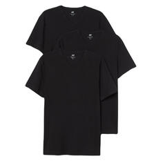 Комплект футболок H&amp;M Slim Fit V-neck, 3 предмета, черный H&M