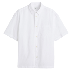 Рубашка H&amp;M Linen Blend, белый H&M