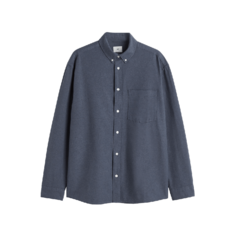 Рубашка H&amp;M Relaxed Fit Oxford, сине-серый H&M