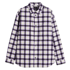 Рубашка H&amp;M Oversized Corduroy, белый/фиолетовый H&M