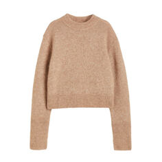 Джемпер H&amp;M Trend Mohair-blend Fine-knit, бежевый меланж H&M