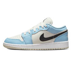 Кроссовки Nike Air Jordan 1 Low OG, черный/голубой/бежевый