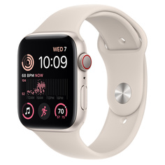 Умные часы Apple Watch Series SE Gen 2 (GPS + Cellular), 40 мм, Starlight Aluminum Case/Starlight Sport Band - M/L