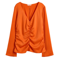 Блузка H&amp;M Gathered, оранжевый H&M