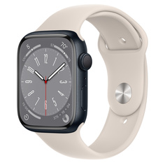 Умные часы Apple Watch Series 8 (GPS+Cellular), 41 мм, M/L, midnight/starlight