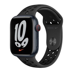 Умные часы Apple Watch Nike Series 7 (GPS+Cellular), 45 mm, Midnight Aluminium Case/Anthracite\Black Nike Sport Band