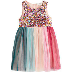 Платье H&amp;M Sequined Tulle, пудрово-розовый/мультиколор H&M