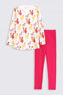 Пижама для девочки Coccodrillo разноцветный хлопок с длинными рукавами