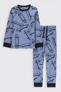 Пижама для мальчика Coccodrillo синий хлопок с длинными рукавами