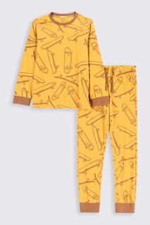Пижама для мальчика Coccodrillo медовый хлопок с длинными рукавами