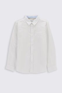 Рубашка с длинным рукавом Coccodrillo белая однотонная с имитацией карманов