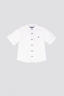 Рубашка с короткими рукавами Coccodrillo белый с воротником-стойкой