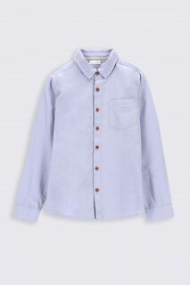 Рубашка с длинным рукавом Coccodrillo синий гладкий с карманом