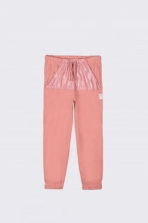 Тренировочные брюки Coccodrillo розовый с блестящей вставкой и рантами